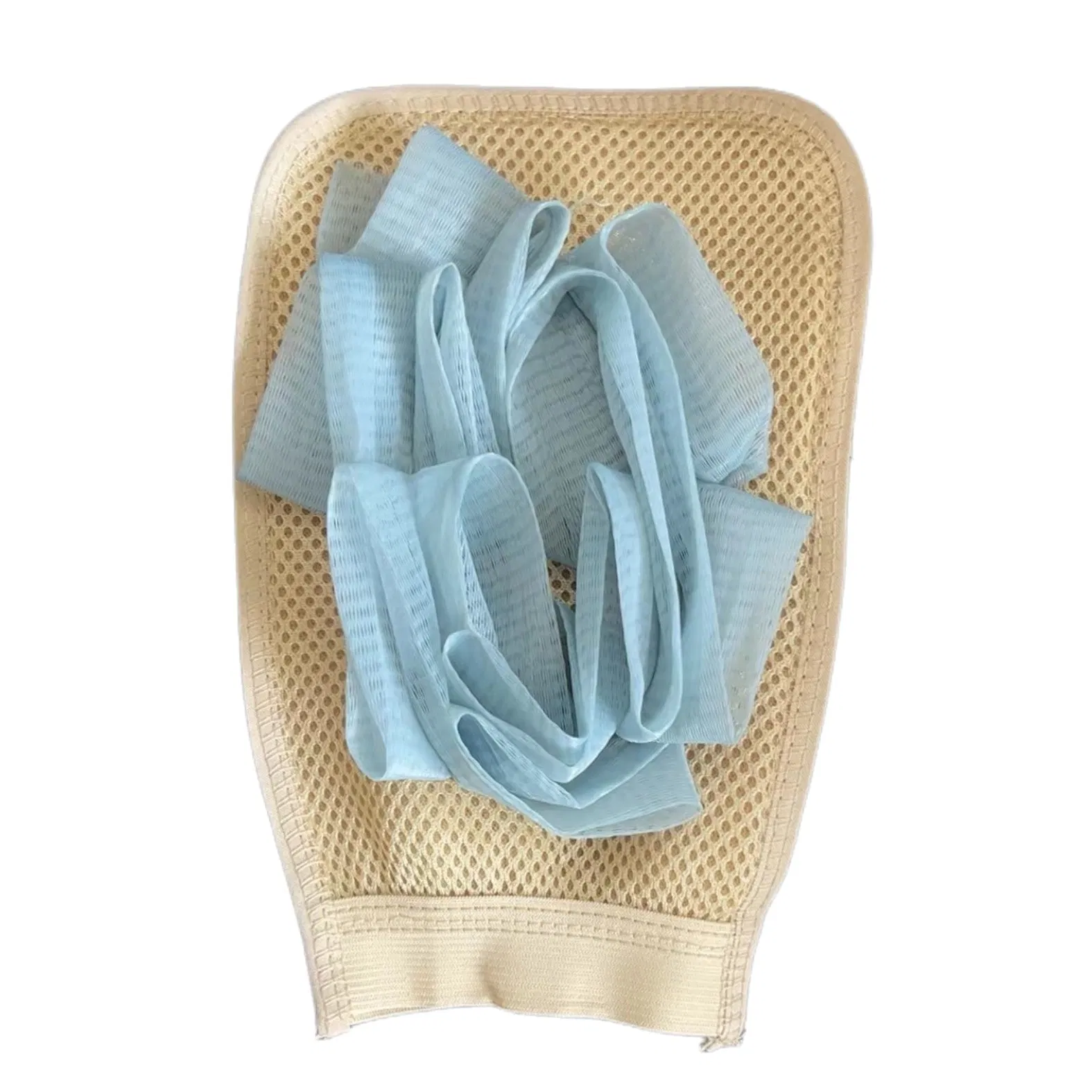 Customized Logo Colorful Bath Glove with Mesh Sponge