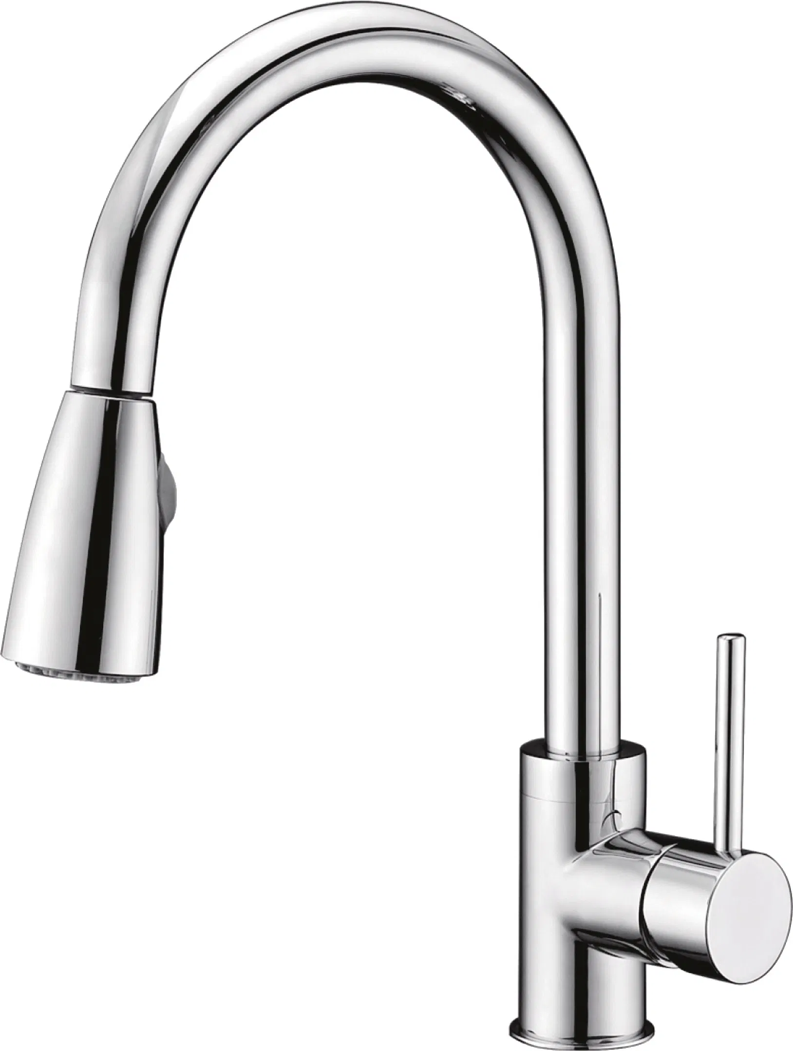 Elegant Long Gooseneck Kitchen Tap with Pull-out Sprayer