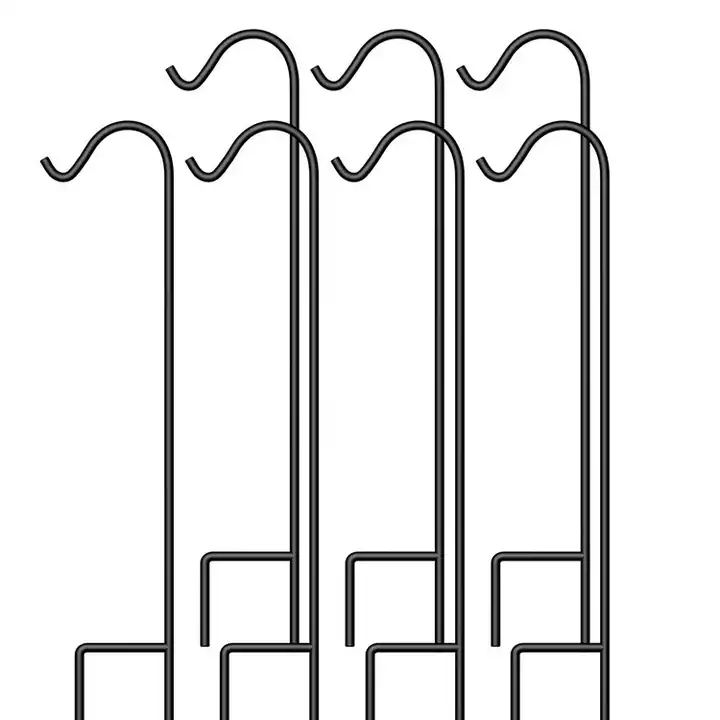 Top Quality Outdoor Black Iron Shepherd Hook Garden Stake