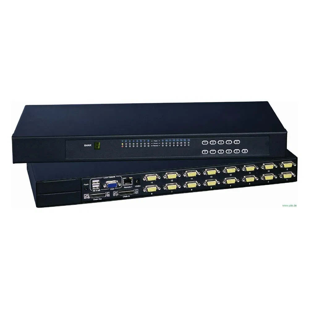 Матричный KVM-коммутатор 2x16 по Cat5/6, 1U
