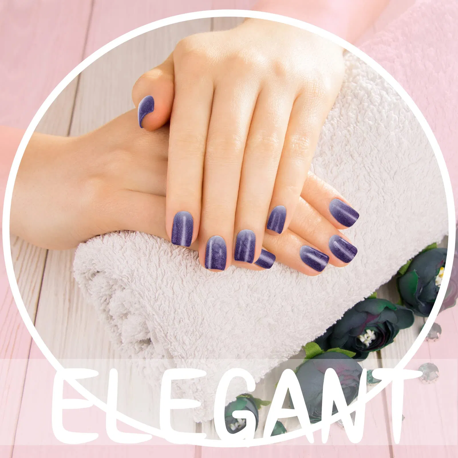 Nail Strips Art Decals with Nail File Home Women Girls Decorations