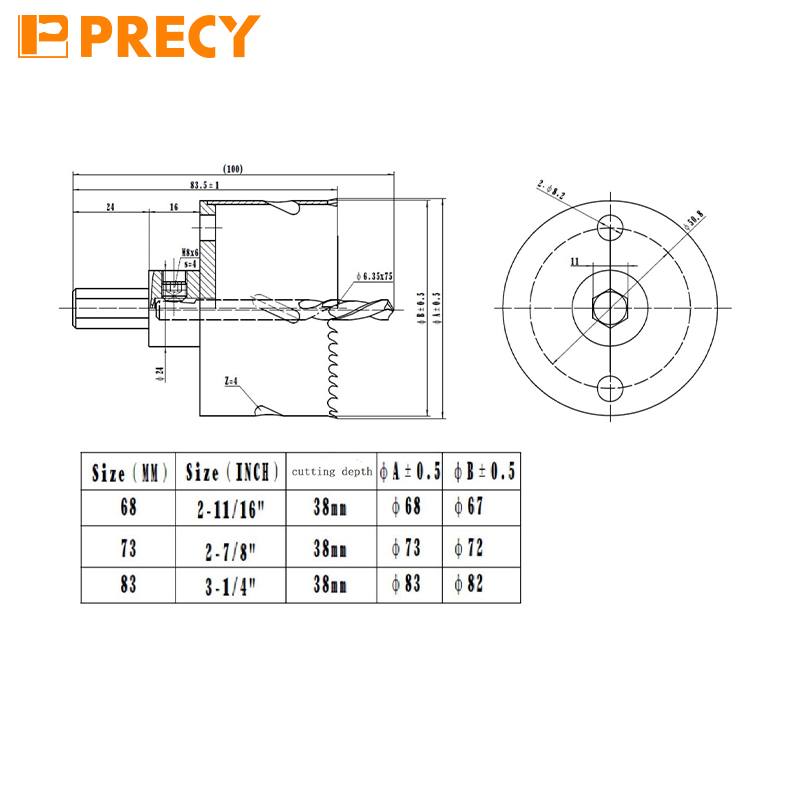 Monoblock Bi-Metal Hole Saw for Cutting Metal Plate
