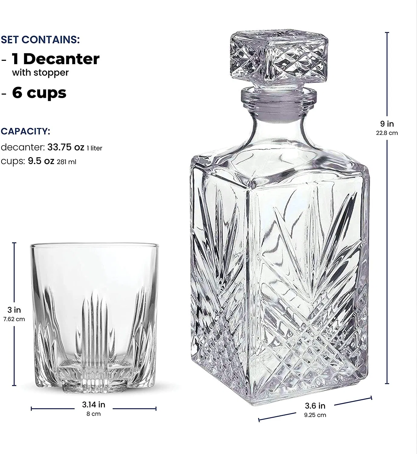 Amazon Old Fashioned Gift Elegant Whiskey Decanter Whiskey Glasses Set for Dew of Ben Nevis Dimple Drumguish