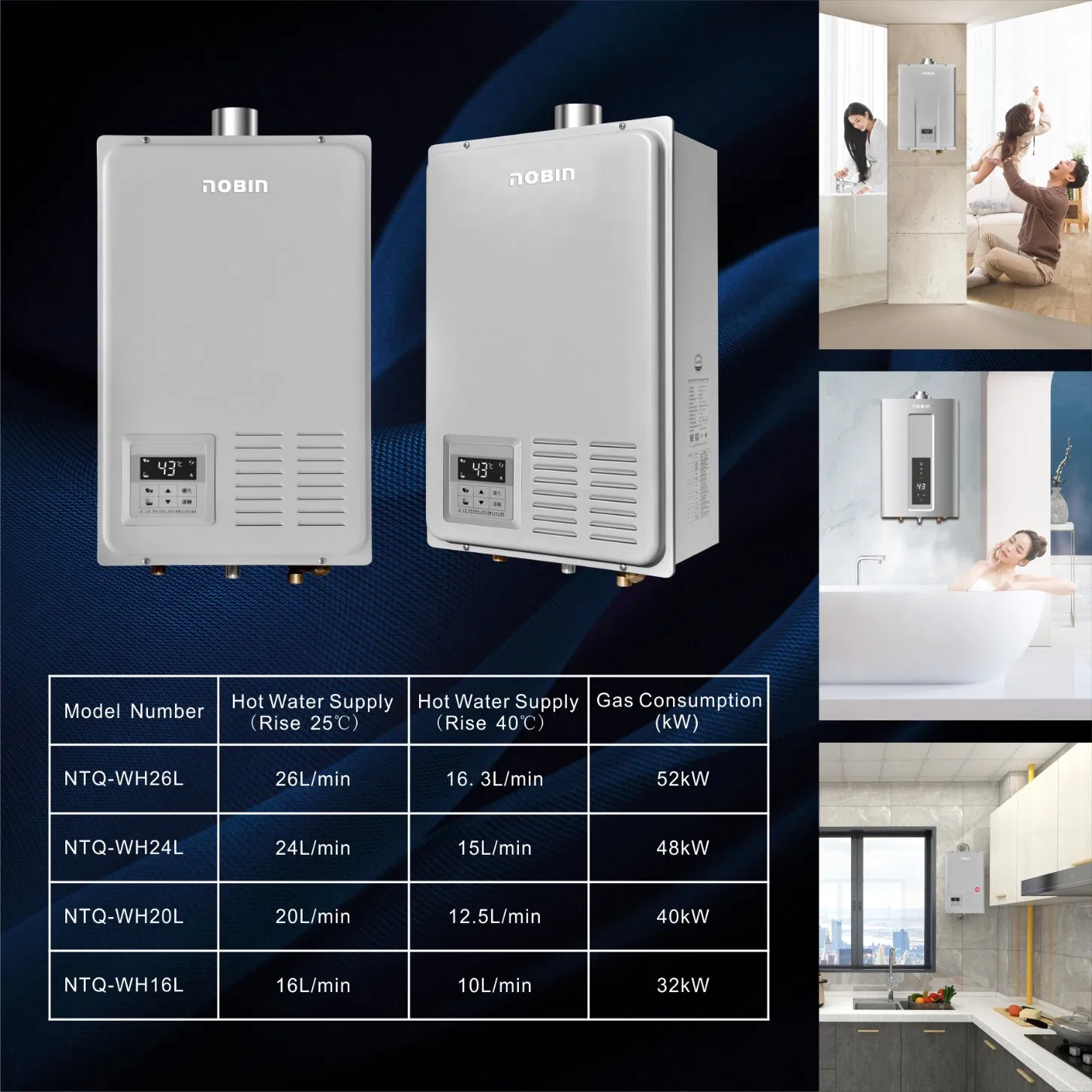 26L Wall-Mounted LPG Tankless Gas Water Heater with Energy Saving Features