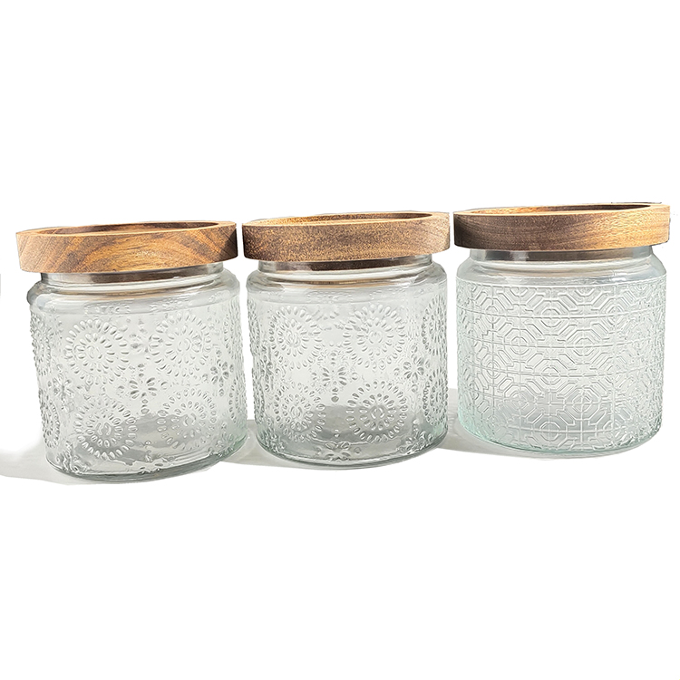 Стеклянная банка для хранения с цветком бегонии