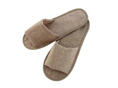 Unisex High End Eco Friendly 100% Linen Aviation Hotel Slippers with Cork Sole