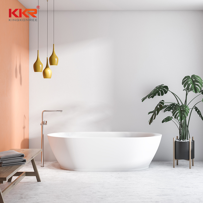 Hotel Project Resin Stone Adult Portable Bathtub Solid Surface Freestanding Bathtub