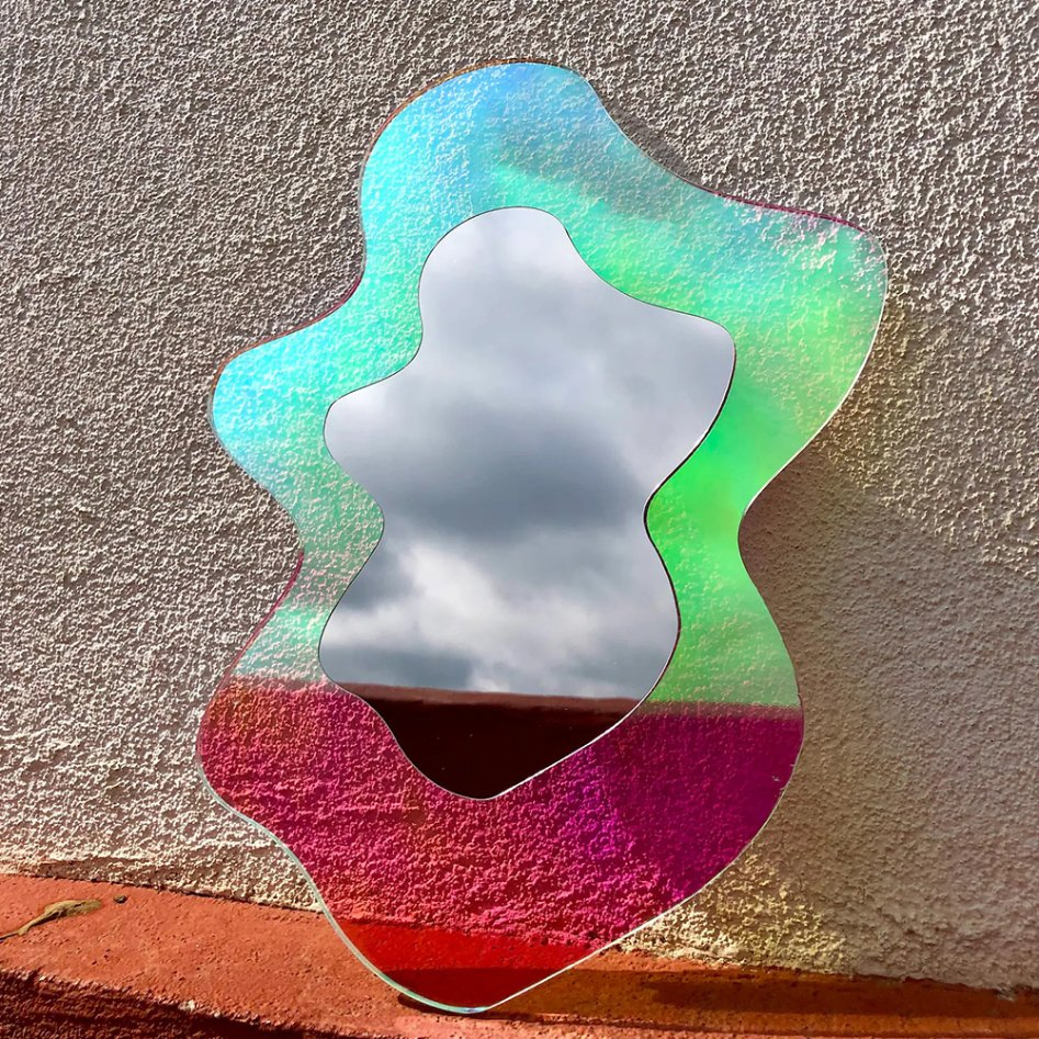 Colorful Acrylic Mirror Customized Factory Gradient Decorative Cosmetic PMMA Wall Mirror