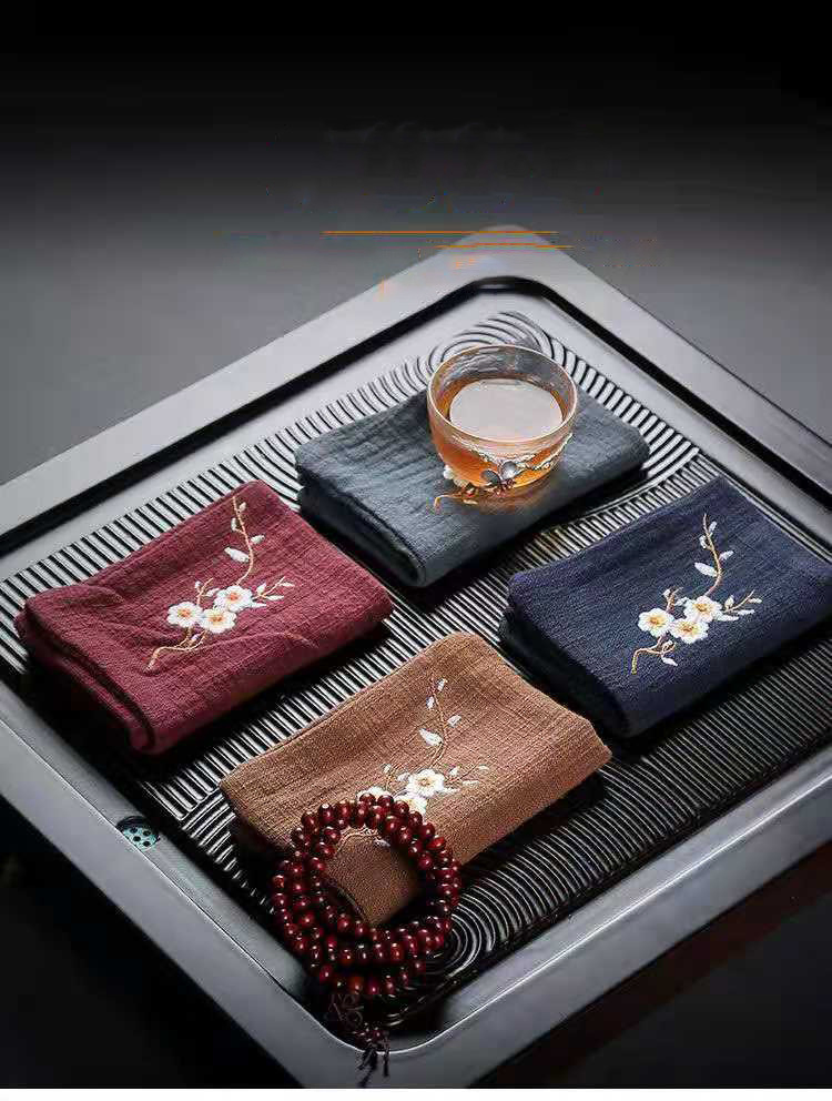 Linen Kitchen Custom Flour Sack Print Tea Towel with Trim