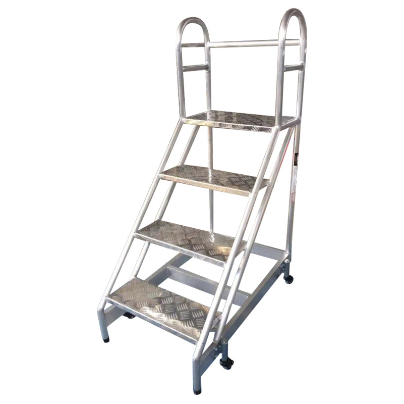 Portable Handrail Ladder for Warehouse Assembly