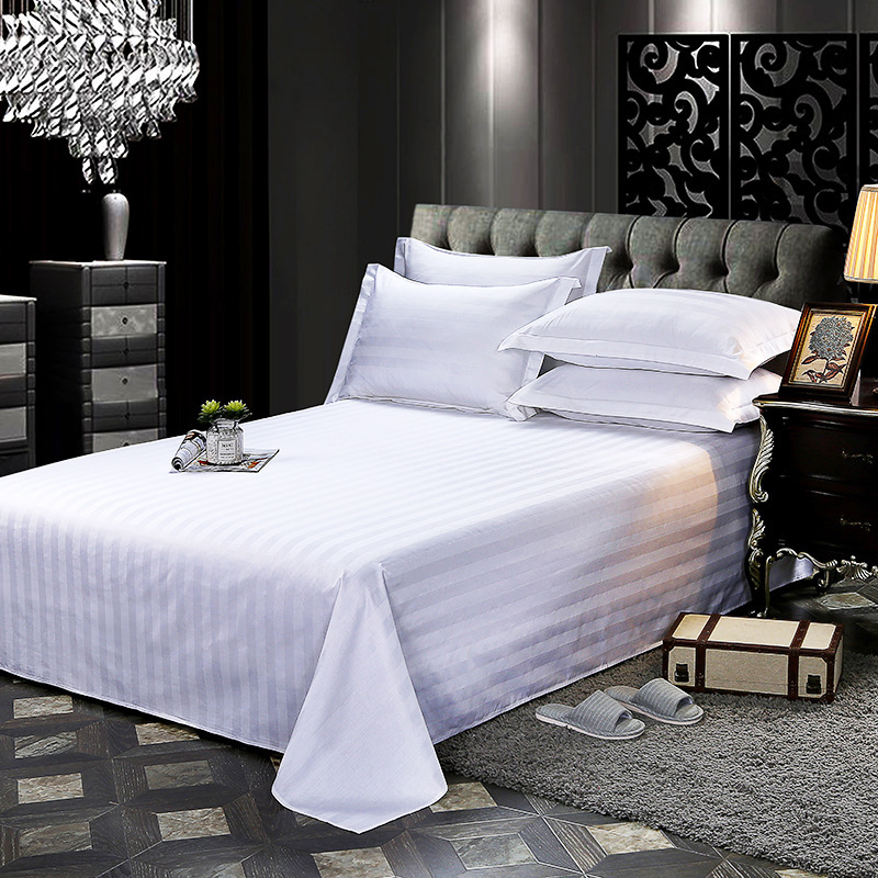 100% Cotton 3cm Stripe Hotel Flat Sheets Bed Sheet (JRD141)