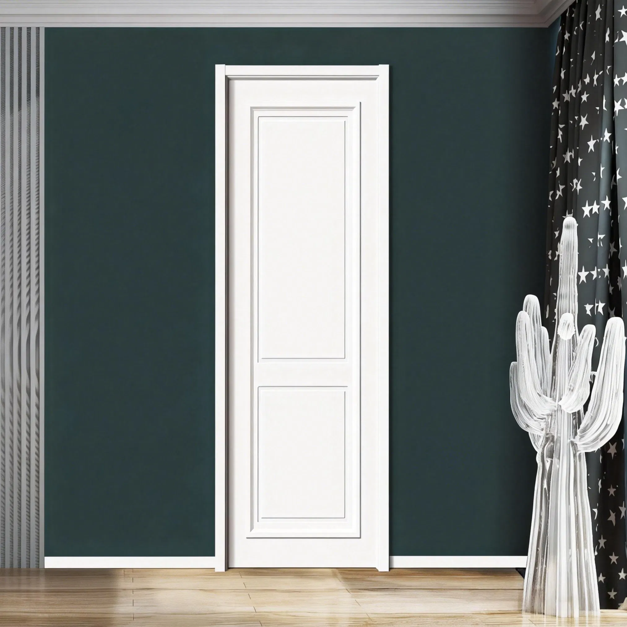 Decorative Wooden Wood Main PVC Double Leaf Door for Building Entrance