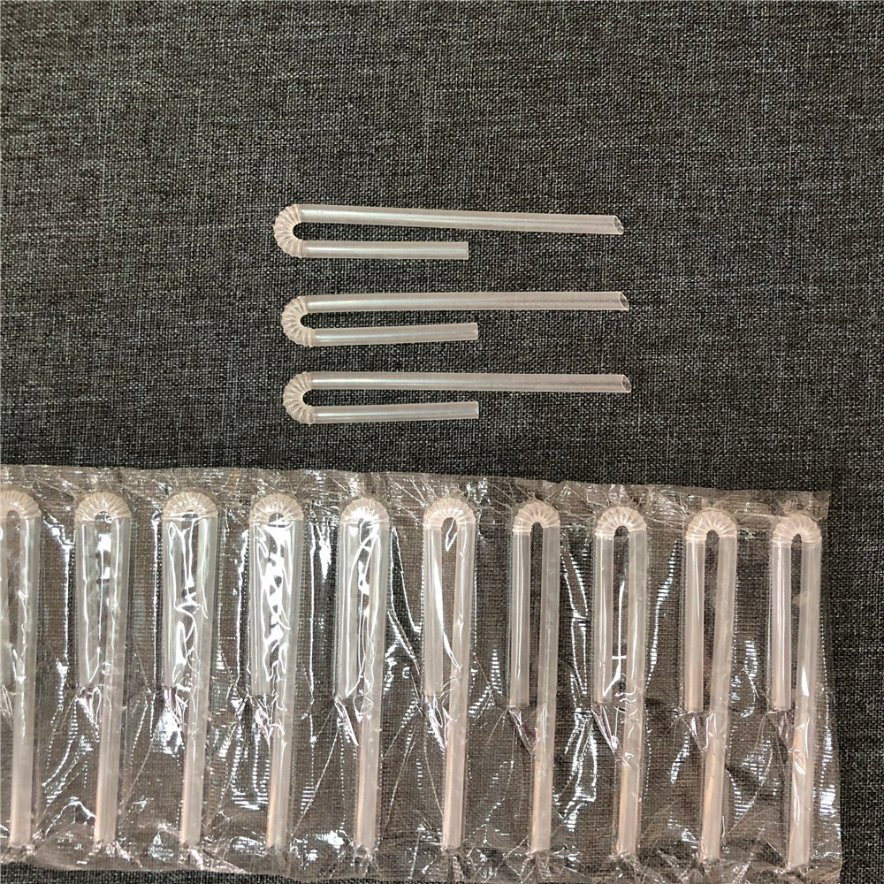 Free Sample Disposable Transparent Plastic U Shape Drinking Straw 131*4.2mm