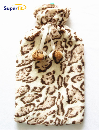 Antique Style Flower Pattern Plush Cover for Hot Water Bottle