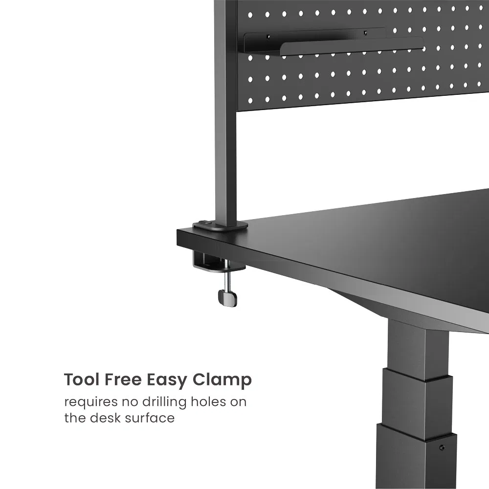 Custom Steel Metal Multi-Purpose Peg Board for Home Office Organization Clamp-on Desk Mount Shelf Organizer Pegboard