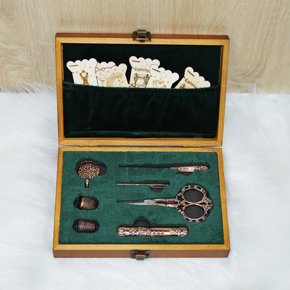 Complete 30-Piece Vintage Sewing Kit in Portable Tin Box
