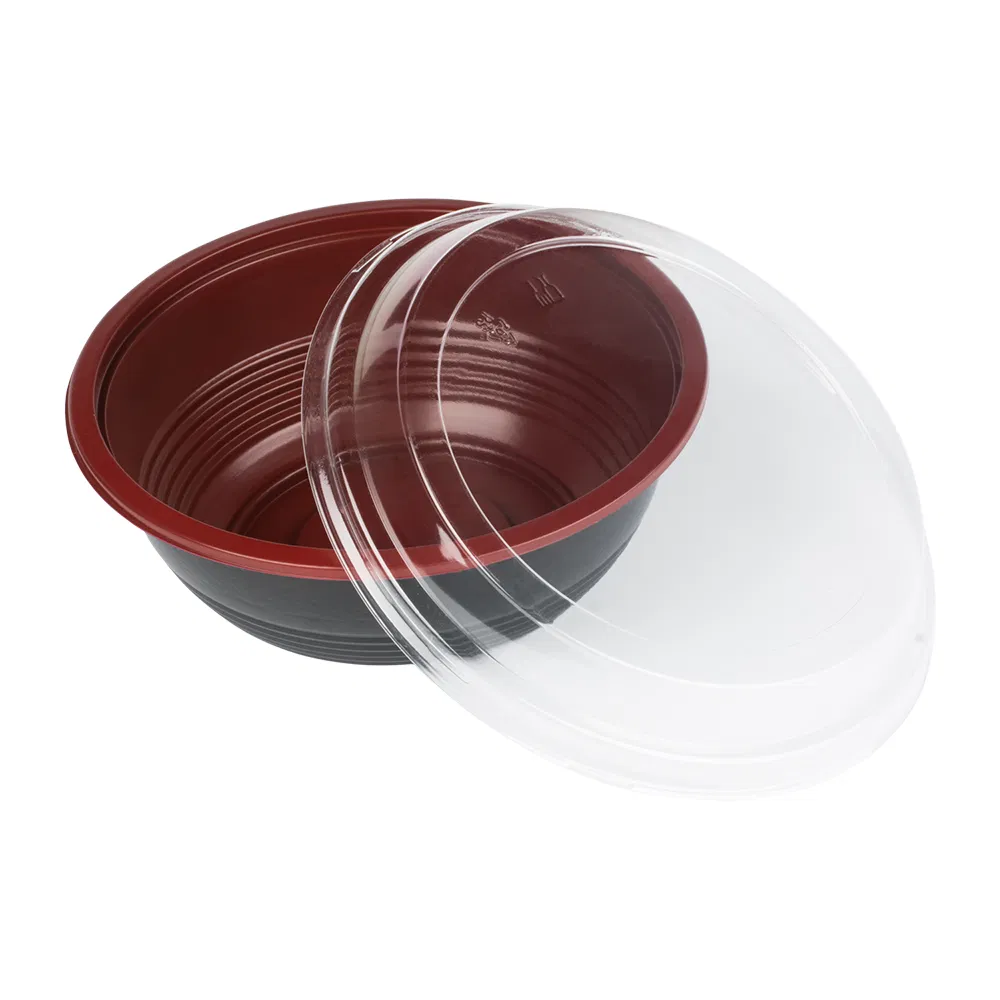 Sunyo Takeaway Food Packaging Takeout Togo Fast Red Salad Fruit Soup Bowl