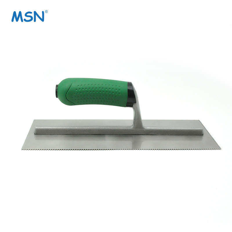 MSN Flat V Notched Trowel Stainless Steel Soft Grip Flooring & Tiling Notched Trowel
