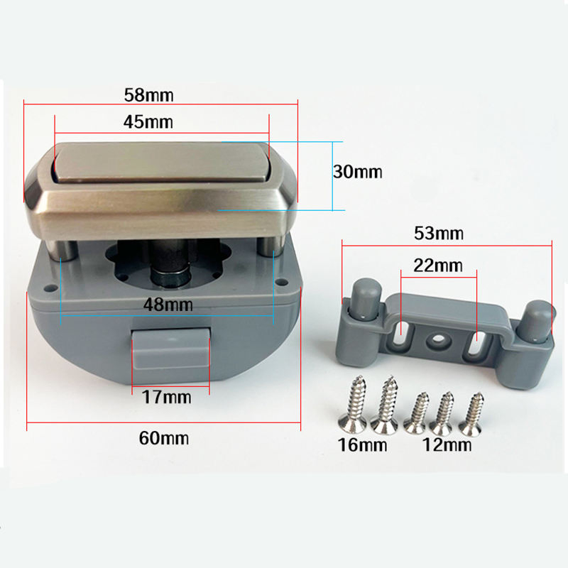 Cupboard Cabinetry Caravan Motorhome Push Button Yachat Boat Catch RV Drawer Lock