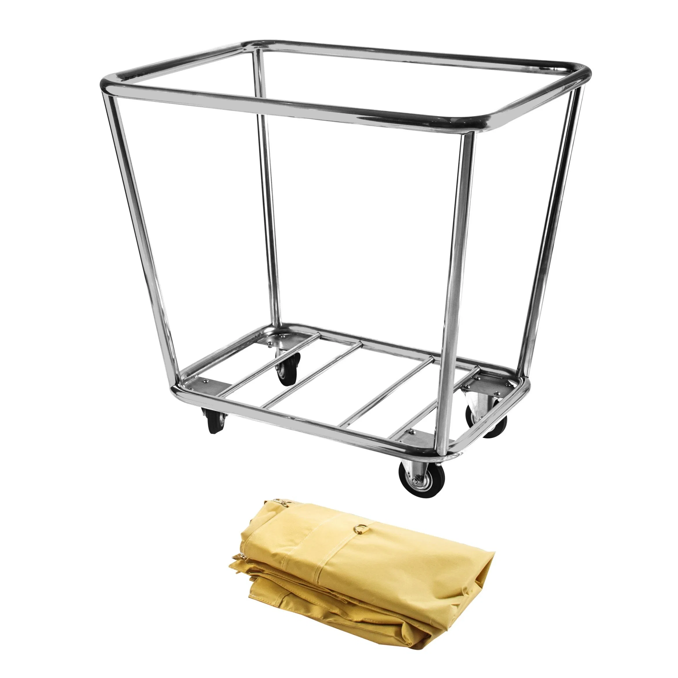 Heavy Duty Laundry Cart with Wheels and Removable Canvas Bag