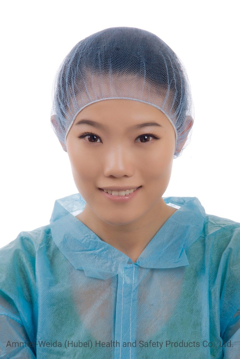 Comfortable Ventilate Disposable Use Nylon Hairnet with Single Elastic Rubber for Gathering Hair to Keep Sanitary