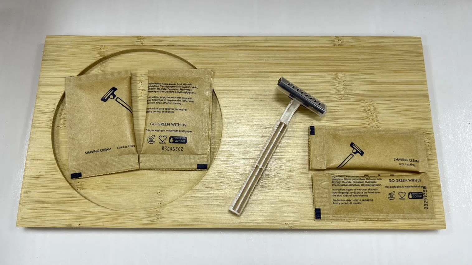 Hotel Shaving Kits with Shaving Cream/Soap/Eco Friendly Kraft Paper Hotel Amenities