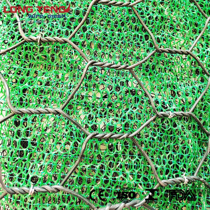 Steel Wire Reinforced PVC Gabion Mesh Netting Roll with 3D Geomat for Slope Protection Works