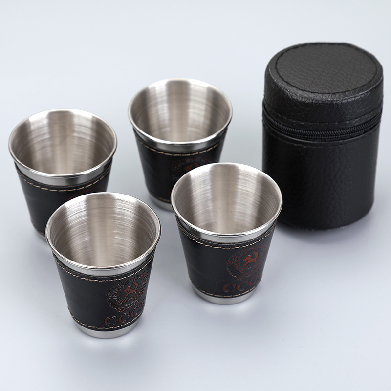 Stainless Steel Cups Shot Glass Set Mini Glasses for Whisky Wine