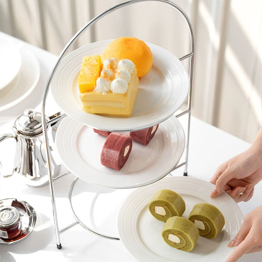 Custom Tier Plate Snack Display Stand Table Round Cake Rack for Wedding