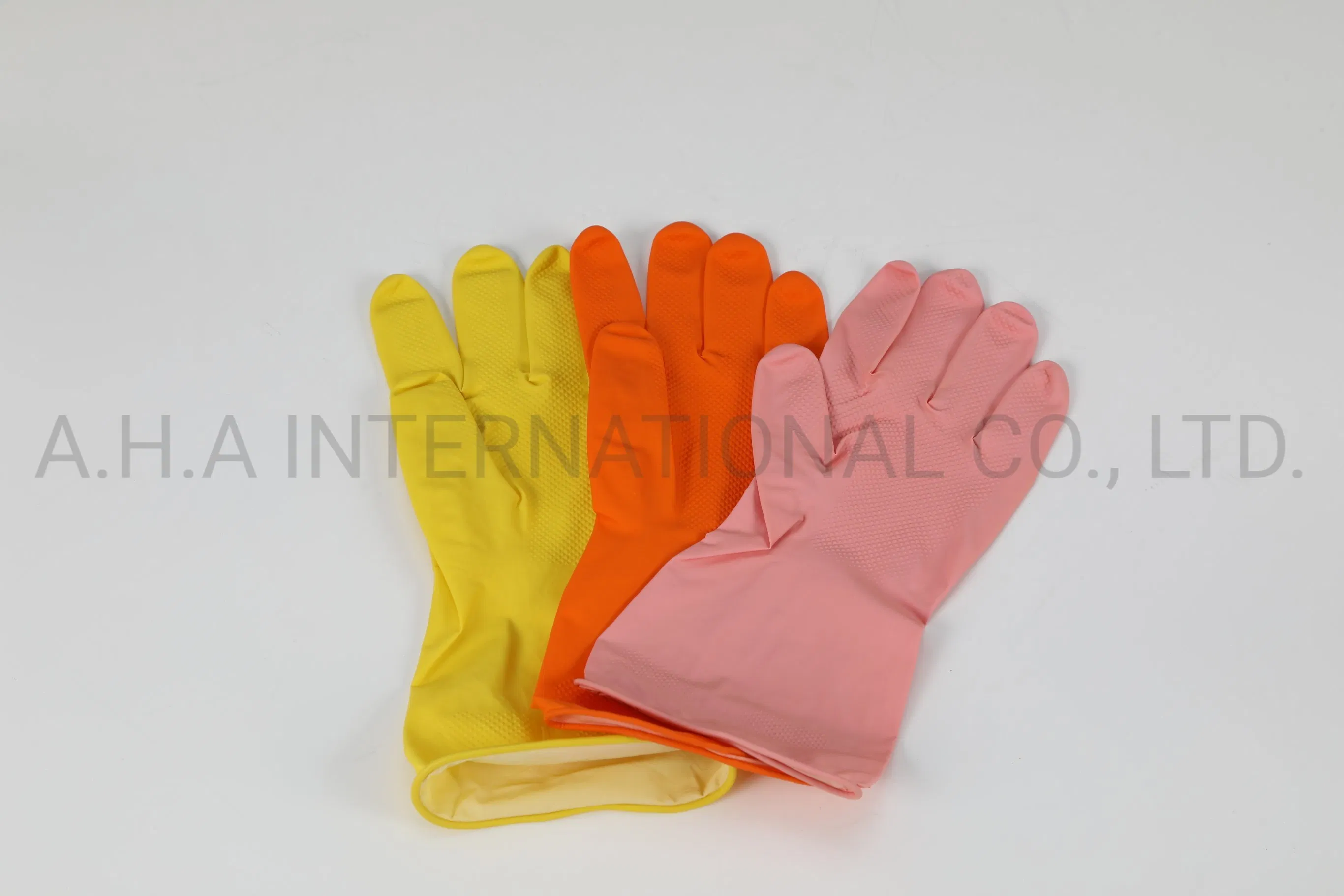 Free Samples Kitchen Dishes Washing Latex Spray Flocklined Glove