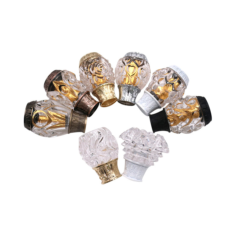 Window Hardware Accessories 28+19mm Double Glass Head Roman Curtain Rod