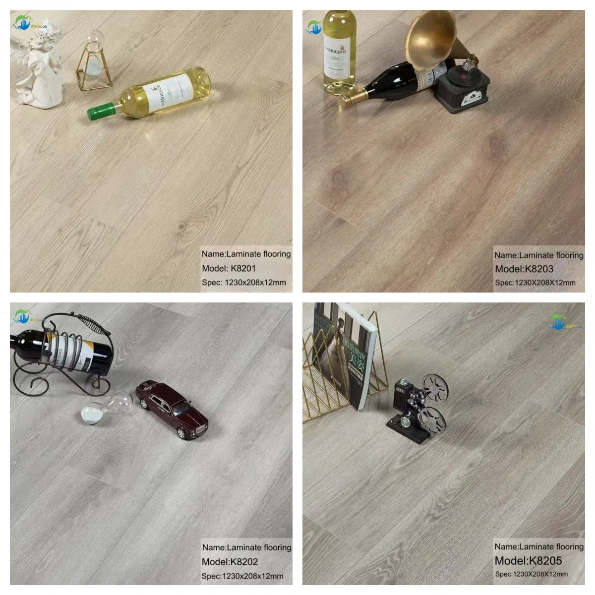 Anti-Fade Laminate Flooring Wood Grain Design E1 Standard for Hotel & Residence