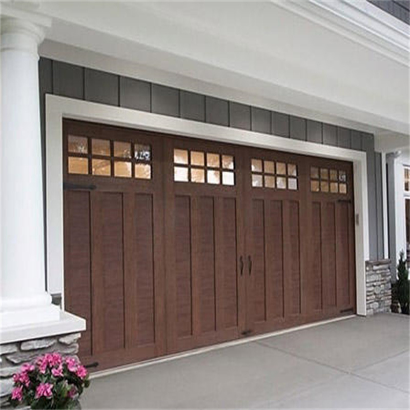Aluminum Wooden Modern Motor Remote Control Garage Door