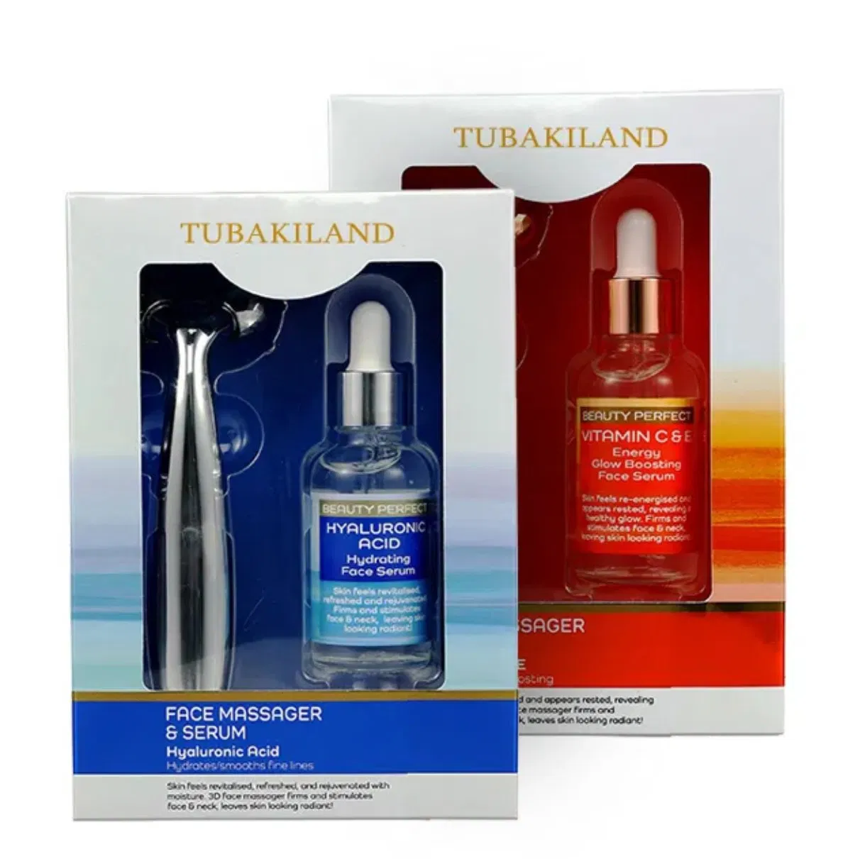 30ml Hyaluronic Acid Hydrating Skin Face Whitening Serum with Face Massager Set