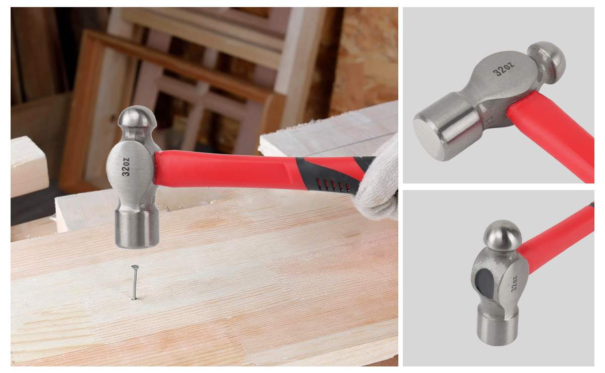 Молоток гвоздодер магнитный 600г, фиберглас