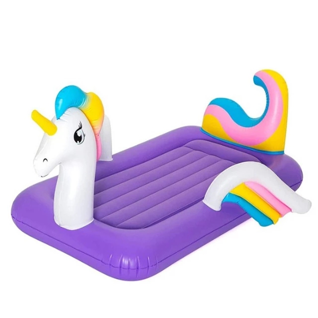 OEM Custom Foldable Unicorn Inflatable Mattress Kids Comfort Air Bed Indoor Outdoor Toy