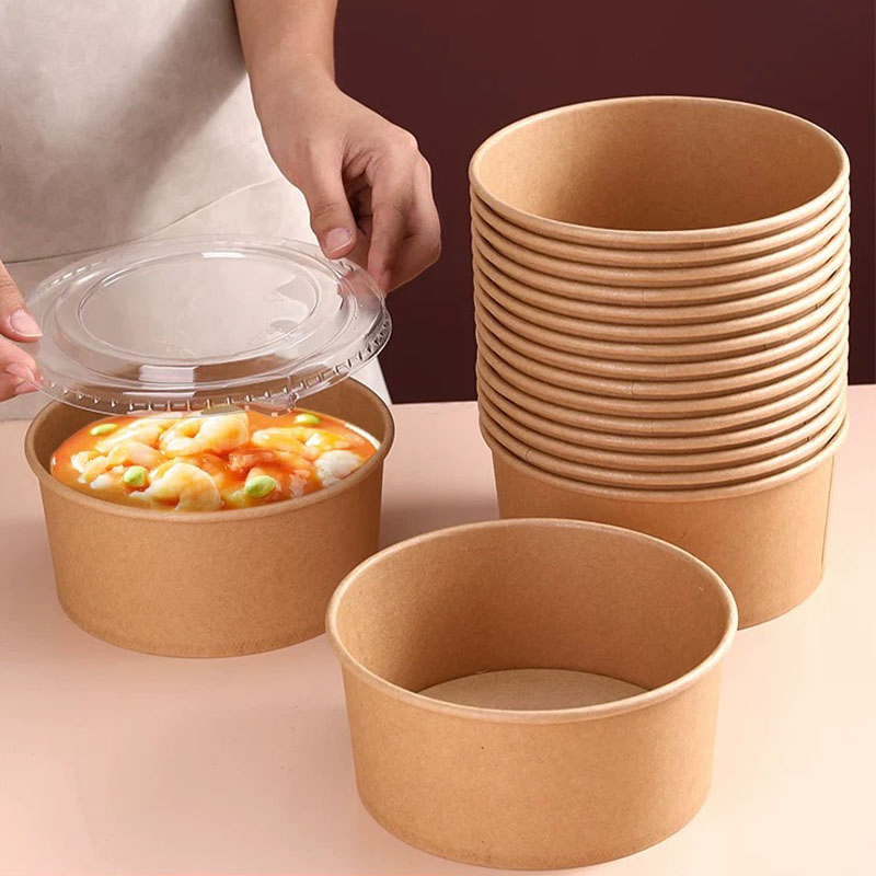 Wholesales Eco-Friendly Disposable Salad Healthy Meals Catering Kraft Paper Bowls