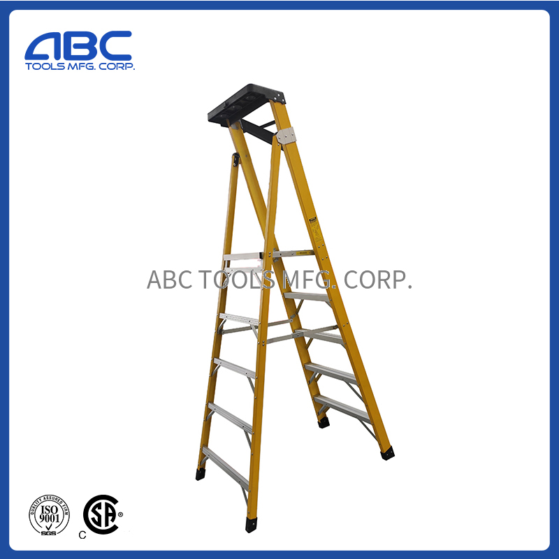 Double Sided Trade Electrician Platform Step Ladders for Use Around Electricity