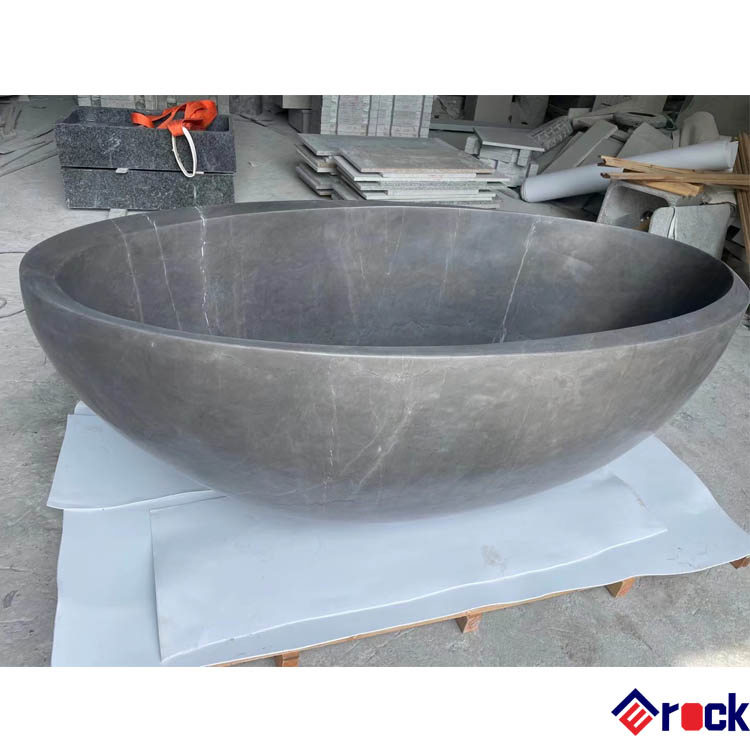 Cultured Free Standing Polished White/Beige/Black Marble Stone Custom Bathtub for Bathroom