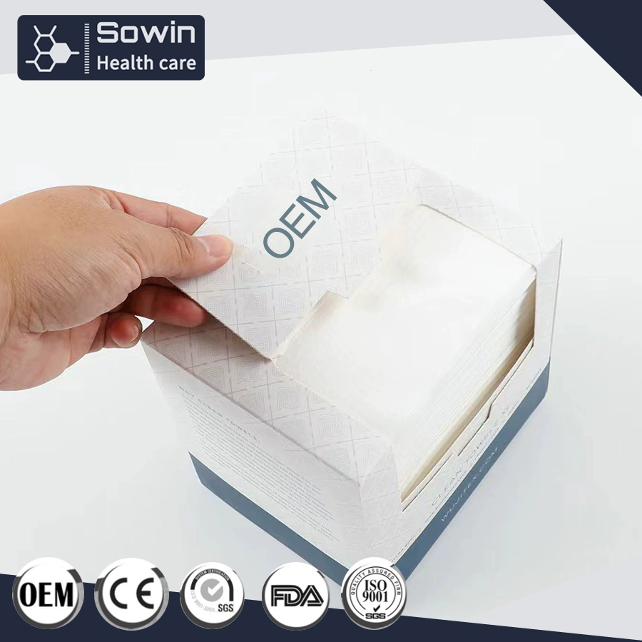 Boxed 50sheets Paper Package Non-Woven Cotton Disposable Removable Facial Tissues