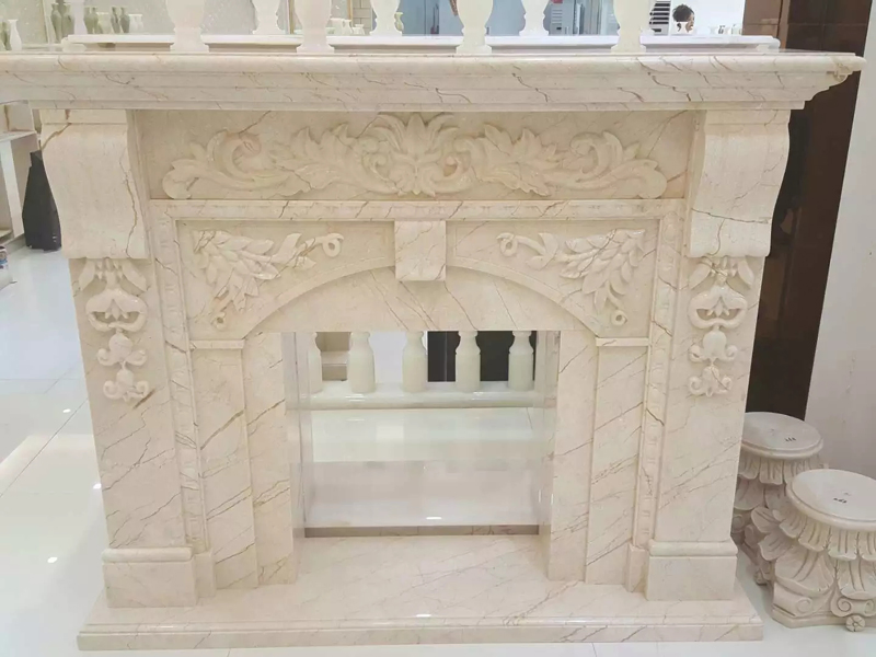 New Special Grey Wood Marble Fireplace Mantels & Surrounds