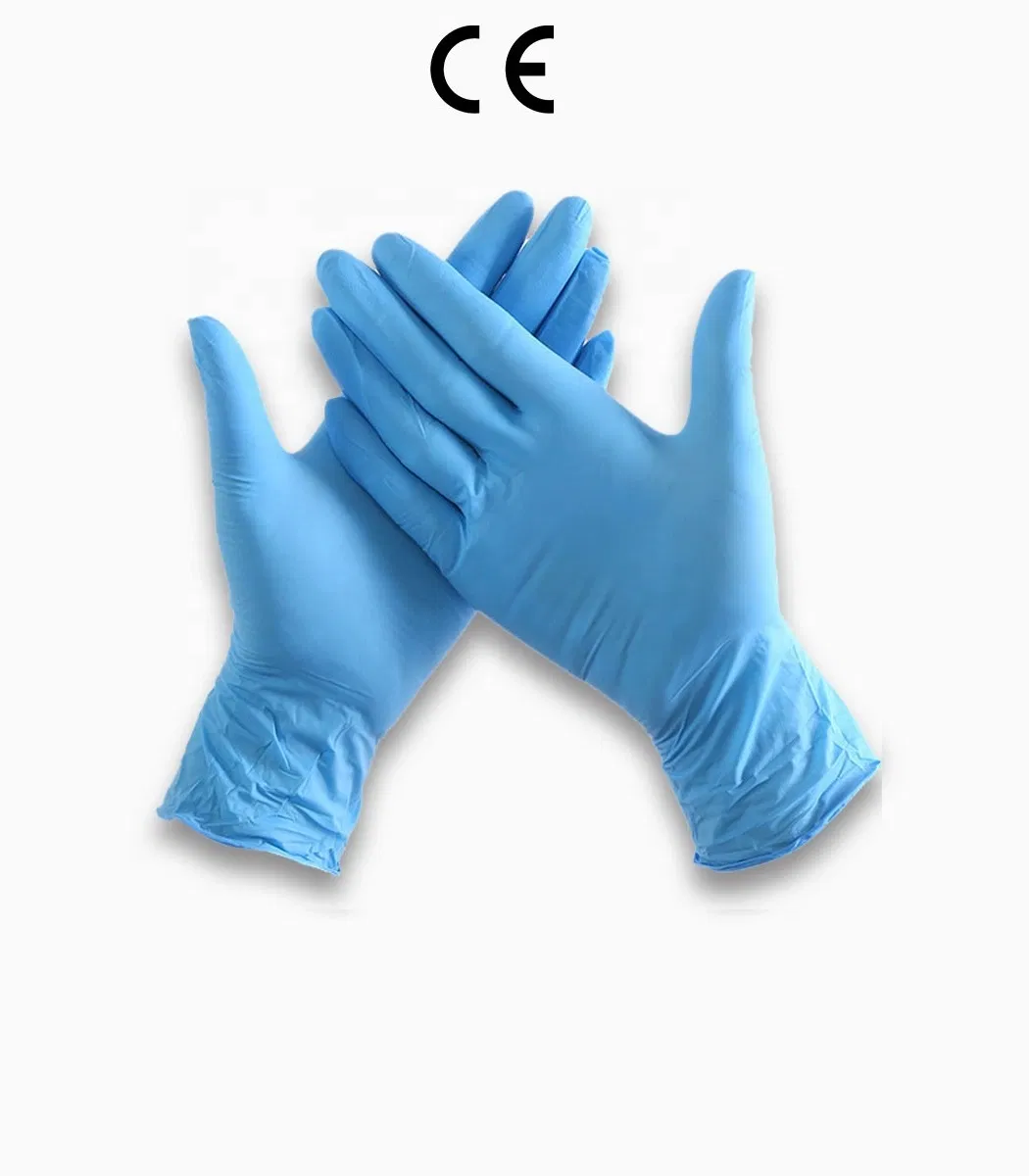 Blue Cheap Custom Nitrile Gloves Powder Free, Examination Disposable Latex Nitrile Gloves