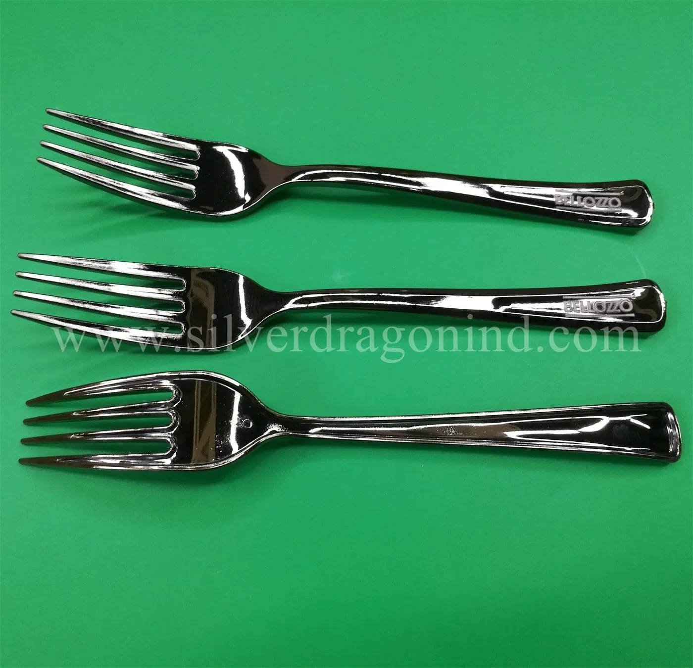 Silver Plated Disposable Plastic Cutlery, Knives Forks Spoons