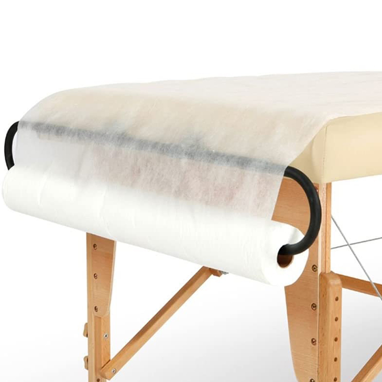 Supplier White Non Woven Paper Bed Cover Roll SPA Disposable Massage Bed Sheets Couch Paper Roll