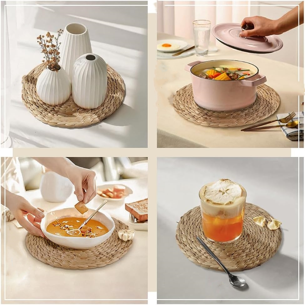 12 Inch Natural Circular Woven Placemat