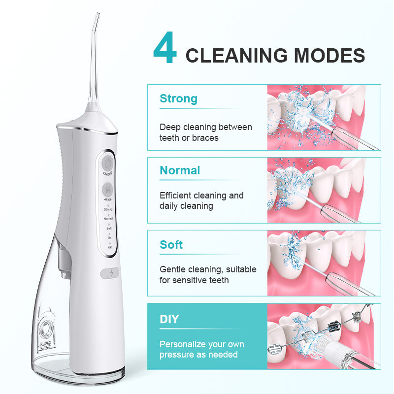 300ml Ipx7 Waterproof Rechargeable Teeth Cleaning Oral Irrigator Water Flosser