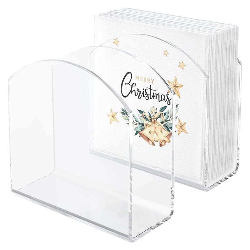 Clear Acrylic Tissue Box Napkins Holder for Table, Napkin Dispenser for Kitchen Counter, Cocktail Napkin Holder for Bar Banquet Restaurant