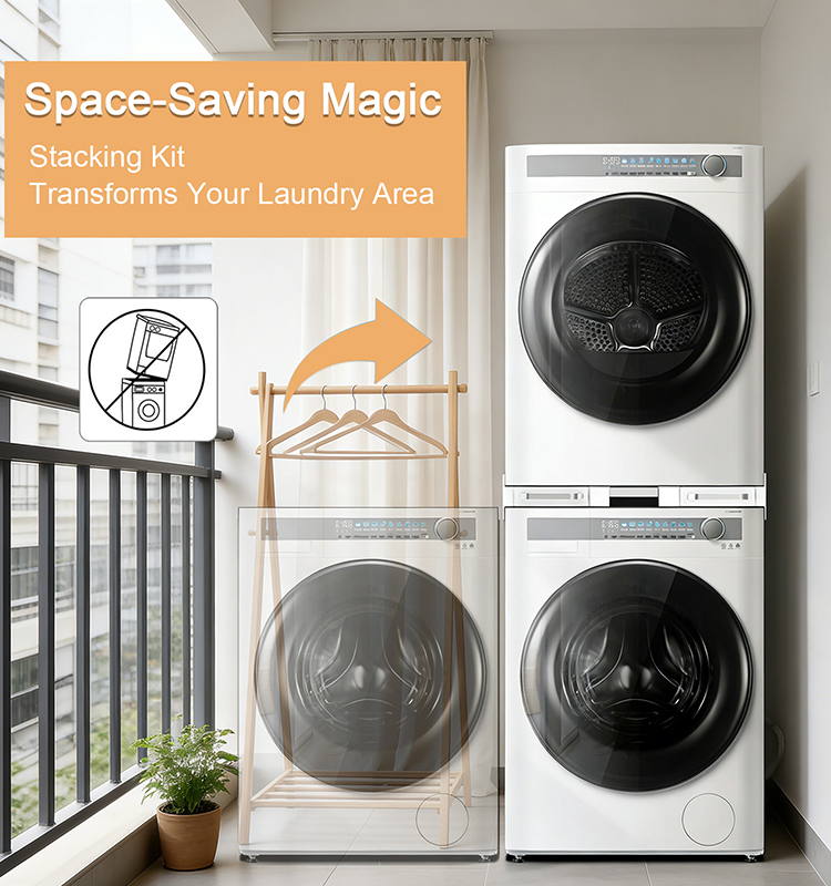 Adjustable Width Washing Machine and Dryer Connecting Frame for Customizable Appliance Fit