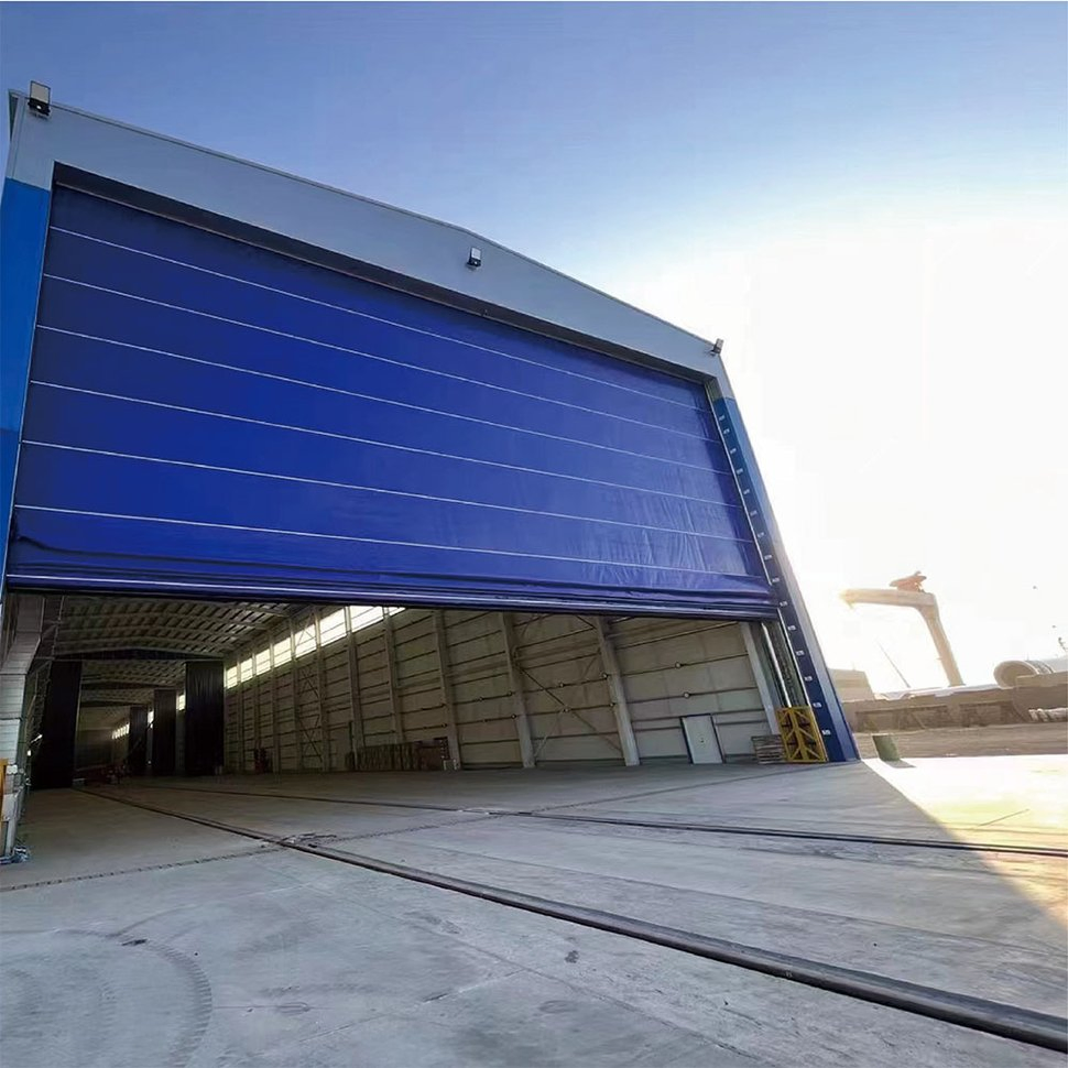 Industrial PVC Curtain Stacking Safety Giant Roller Shutter Door Flexible PVC Fabric Folding Machine Warehouse Door Roller Shutter Door