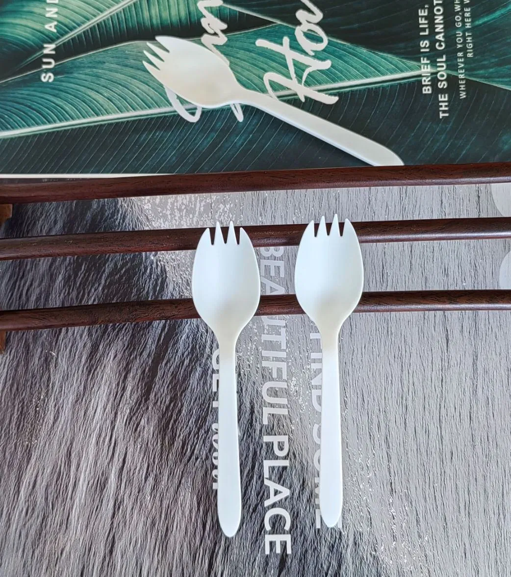 100% Biodegradable and Compostable Disposable Cutlery 6" Spork Forks Spoons Knives Cutlery